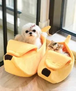 Cama para mascotas en forma de plátano – Divertida casa para perros y gatos